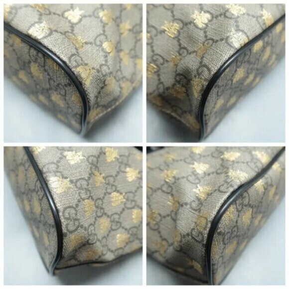 GUCCI Brown Bee Canvas Satchel 600-031425 - Picture 8 of 12
